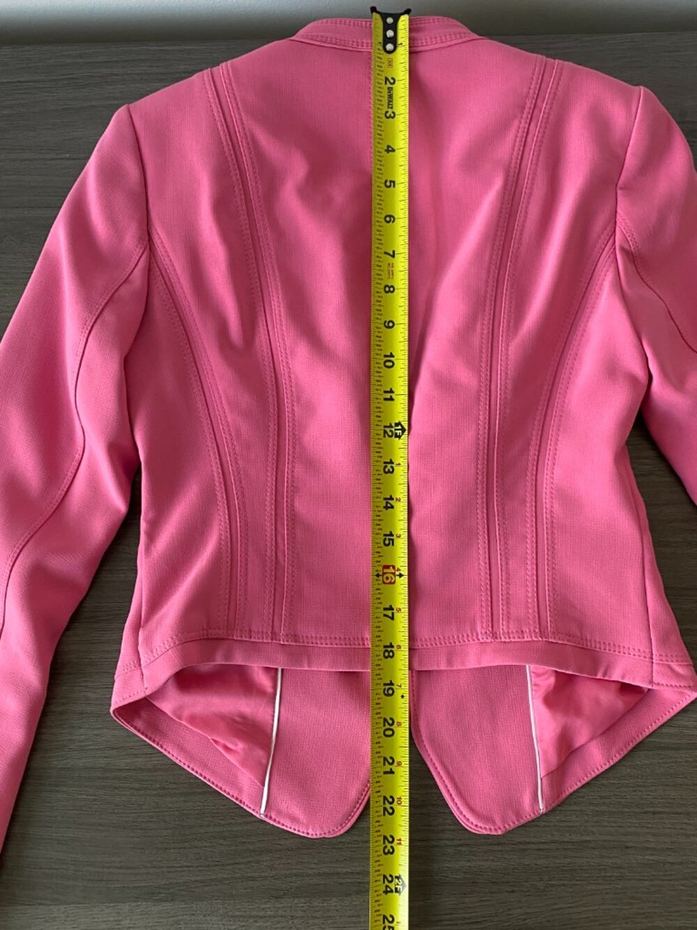 White House Black Market Pink Moto Jacket | Size 0 | Chic Fitted Blazer - Picture 12 of 12